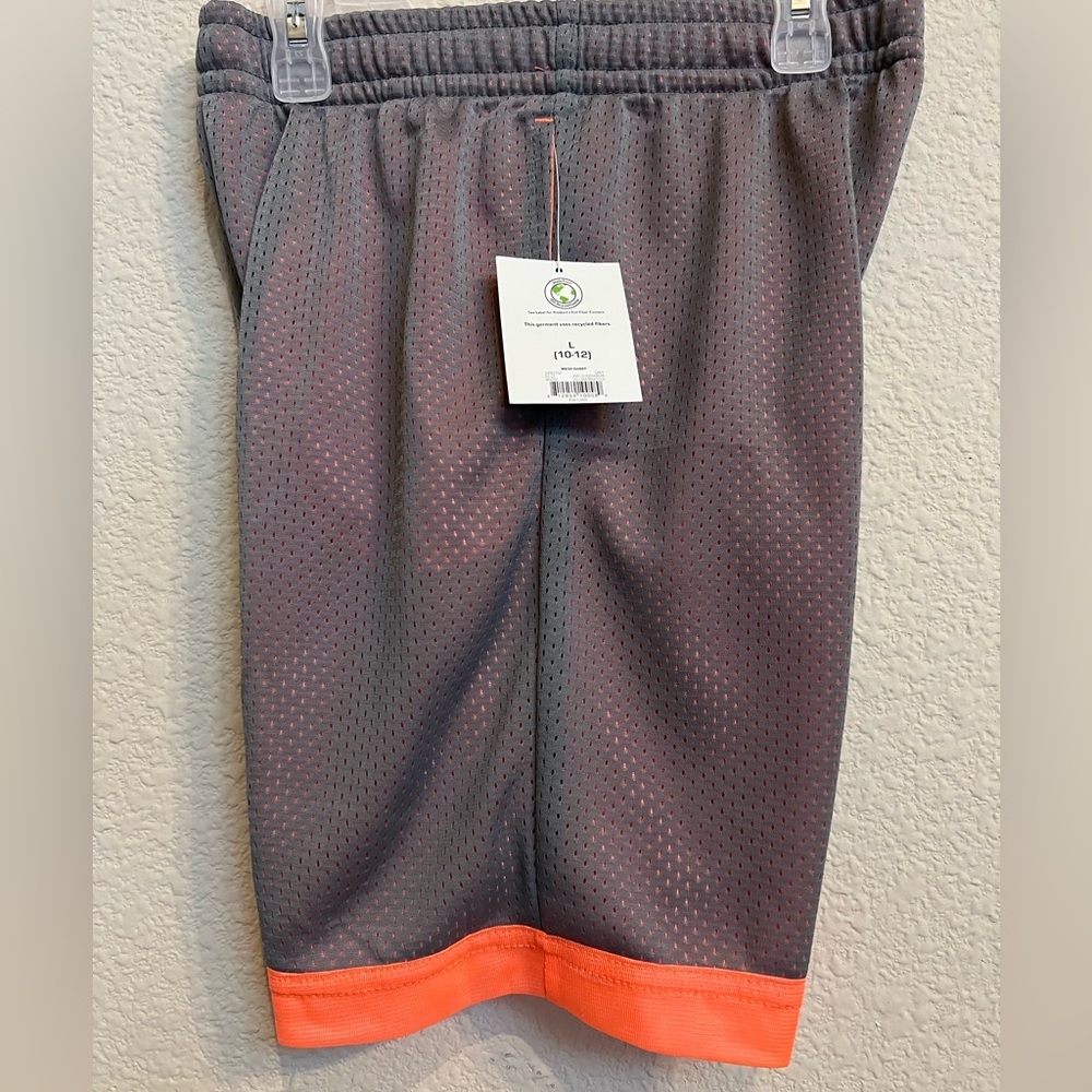 One Boy’s Athletic Works Shorts, Sz: L (10/12) Gray Orangey Meshed With Pockets.